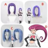 Pokemon Team Rocket James Jessie Pink Purple Blue Styled Cosplay Wig