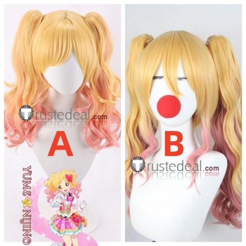 Aikatsu Universe Aikatsu Stars Nijino Yume Blonde Pink Highlight Styled Cosplay Wig