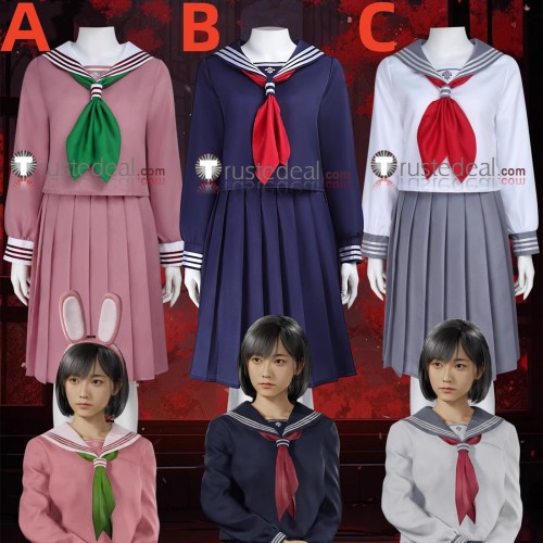 Silent Hill f Hinako Shimizu Pink Grey Blue School Uniform Cosplay Costume