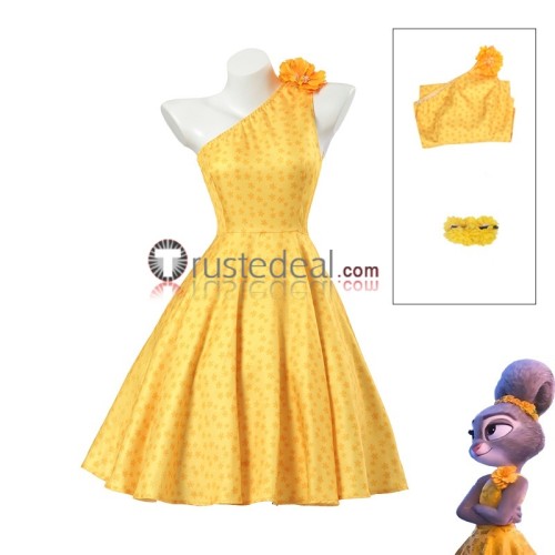 Zootopia 2 Nick Wilde Pink Shirt Judy Hopps Yellow Dress Cosplay Costume