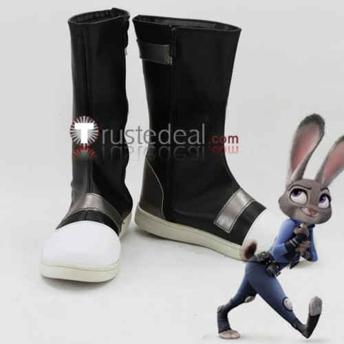 Zootopia 2 Judy Hopps Police Officer Gijinka Black Cosplay Shoes Boots