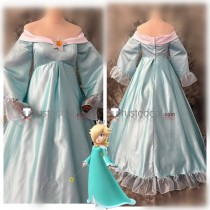 Super Mario Princess Rosalina Light Blue Dress Cosplay Costume
