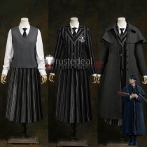 Wednesday Nevermore Academy Uniform Plaid Overcoat Cosplay Costume