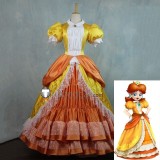 Super Mario Princess Peach Princess Daisy Pink Orange Dress Cosplay Costume