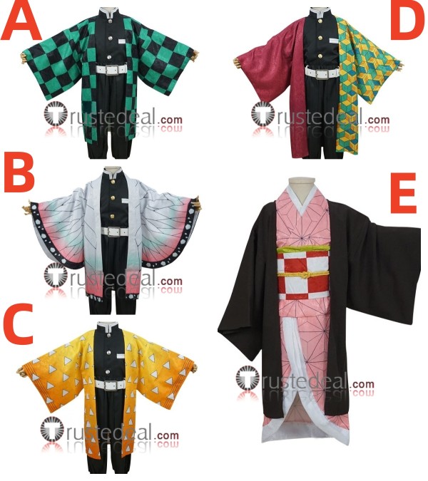 Kimetsu no Yaiba Demon Slayer Tanjiro Kamado Shinobu Kocho Zenitsu Agatsuma Giyu Tomioka Nezuko Kamado Kids Children Cosplay Costumes