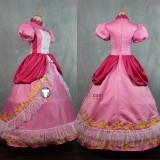 Super Mario Princess Peach Princess Daisy Pink Orange Dress Cosplay Costume