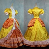 Super Mario Princess Peach Princess Daisy Pink Orange Dress Cosplay Costume