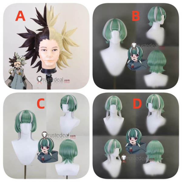 Gachiakuta Dear Santa Dia Guita Hebby Fantasia Green Blonde Brown Styled Cosplay Wig