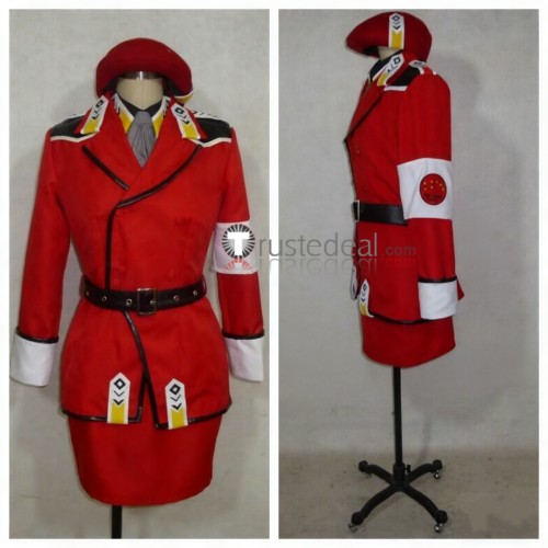 X Dragons of Heaven Arashi Kishu Karen Kasumi Red Uniform Cosplay Costume