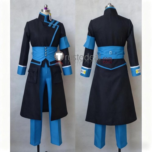 X The Dragons of Earth Kusanagi Shiyu Nataku Satsuki Yatoji Black Blue Uniform Cosplay Costume