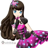 Prism Paradise PriPara Aroma Kurosu Idol Pink Black Lolita Dress Cosplay Costume Custom Size