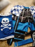 Vocaloid Project Diva X Burning Stone Kagamine Rin Len Blue Cosplay Costume