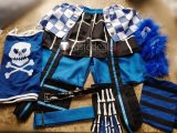 Vocaloid Project Diva X Burning Stone Kagamine Rin Len Blue Cosplay Costume