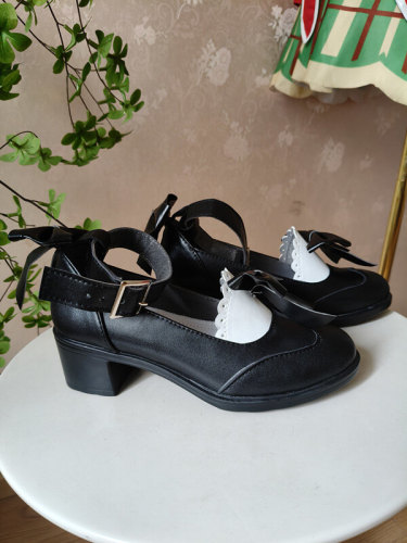 Touhou Project Reimu Hakurei Sweet Black White Cosplay Shoes