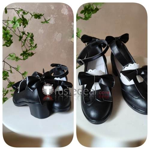 Touhou Project Reimu Hakurei Sweet Black White Cosplay Shoes