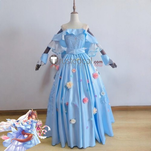 Uma Musume Pretty Derby Daiwa Scarlet Bride Wedding Blue Formal Dress Cosplay Costume Custom Size