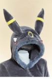 Pokemon Gijinka Umbreon Bunny Suit Pleather Fluffy Hoodie Claw Cosplay Costume