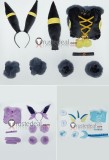 Pokemon Gijinka Vaporeon Umbreon Espeon Fluffy Cape Dress Blue Black Purple Cosplay Costume