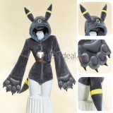 Pokemon Gijinka Umbreon Bunny Suit Pleather Fluffy Hoodie Claw Cosplay Costume
