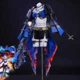 Wuthering Waves Galbrena Blue Black Outfit Cosplay Costume