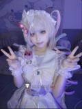 Needy Streamer Overload NEEDY GIRL OVERDOSE OMGkawaiiAngel chan KAngel White Maid Lolita Dress Cosplay Costume