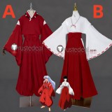Inuyasha Kikyo Inuyasha Red White Kimono Cosplay Costume