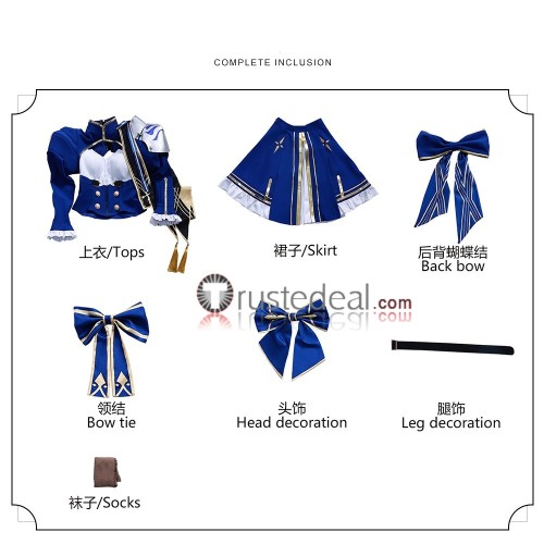 Honkai Star Rail Fate Stay Night Collaboration Saber Blue Dress Cosplay Costume 2