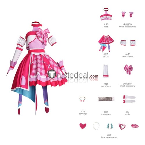 Kimi to Idol Pretty Cure Sakura Uta Pink Cosplay Costume