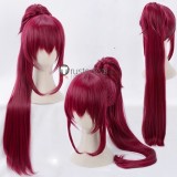 Puella Magi Madoka Magica Sakura Kyoko Braid Long Ponytails Wine Red Cosplay Wig