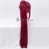Puella Magi Madoka Magica Sakura Kyoko Braid Long Ponytails Wine Red Cosplay Wig