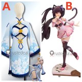 Nekopara Chocola and Vanilla Blue Pink Cheongsam Cosplay Costumes
