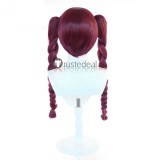 Puella Magi Madoka Magica Sakura Kyoko Braid Long Ponytails Wine Red Cosplay Wig
