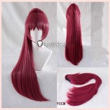 Puella Magi Madoka Magica Sakura Kyoko Braid Long Ponytails Wine Red Cosplay Wig