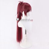 Puella Magi Madoka Magica Sakura Kyoko Braid Long Ponytails Wine Red Cosplay Wig