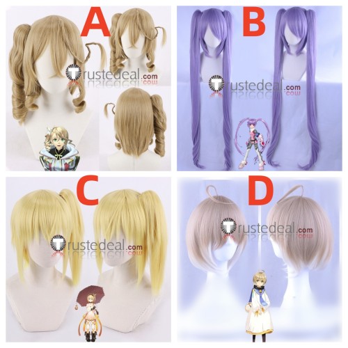 Tales Of Zestiria Alisha Difda Edna Sophie Laphicet Brown Purple Blonde Cosplay Wig