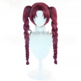 Puella Magi Madoka Magica Sakura Kyoko Braid Long Ponytails Wine Red Cosplay Wig