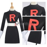 Pokemon Team Rocket Male Female Black Cosplay Costume