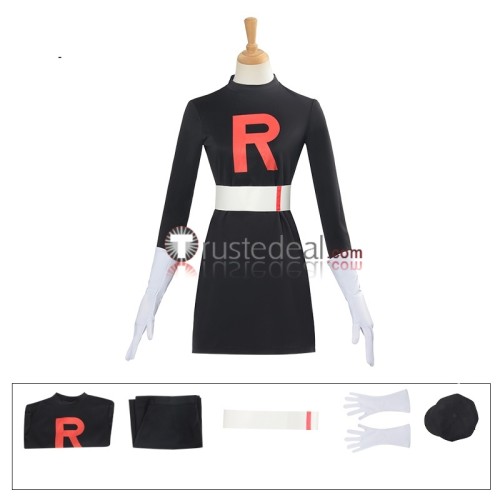 Pokemon Team Rocket Male Female Black Cosplay Costume