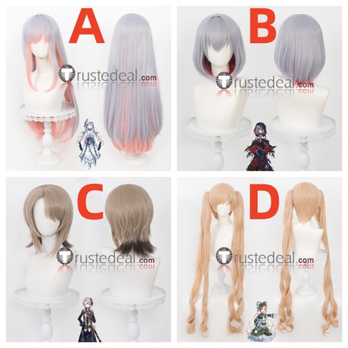 Magical Girl Witch Trials Mahou Shoujo no Majo Saiban Hikami Meruru Shitou Alisa Hasumi Leia Toono Hanna Grey Brown Blonde Cosplay Wig