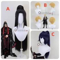 Limbus Company The Lord of Hongyuan Hong Lu Emil Sinclair Jia Qiu Black Blue Ponytail Styled Cosplay Wig