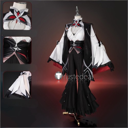 Genshin Impact Arlecchino The Knave Wanderer Columbina Black Blue Pink Outfit Cosplay Costume
