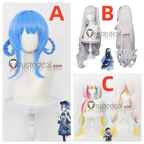 Magical Girl Witch Trials Mahou Shoujo no Majo Saiban Jogasaki Noah Natsume Tachibana Sherry White Blue Cosplay Wig