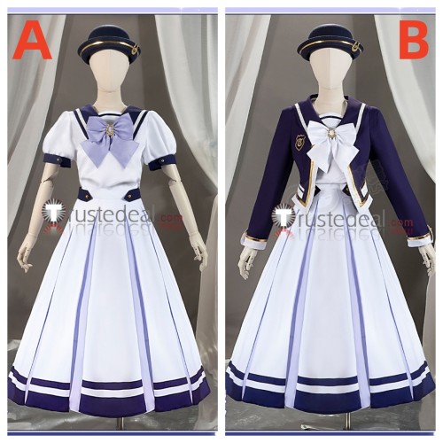 Uma Musume Pretty Derby Summer Blue White Winter Uniform Cosplay Costume