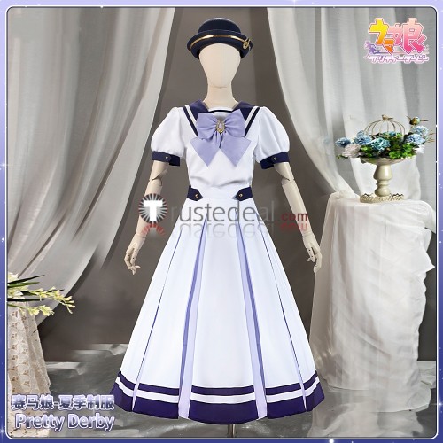 Uma Musume Pretty Derby Summer Blue White Winter Uniform Cosplay Costume