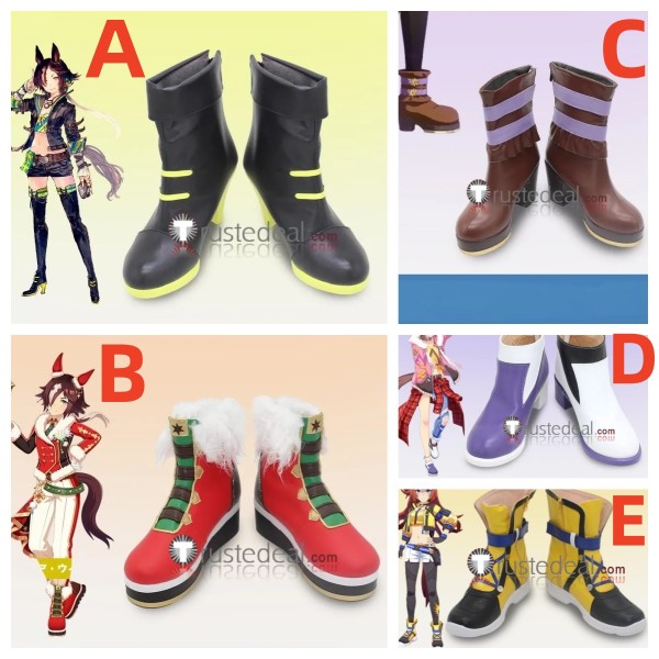 Uma Musume Pretty Derby Vodka Narita Taishin Bubble Gum Fellow Black Red Brown Yellow Cosplay Boots Shoes