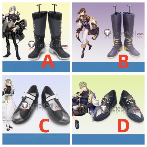 NU Carnival Rei Yakumo Olivine Black Purple Cosplay Shoes Boots