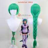 Pokemon Legends ZA Hex Maniac Lebanne Green Purple Black Styled Cosplay Wig