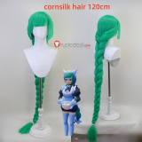 Pokemon Legends ZA Hex Maniac Lebanne Green Purple Black Styled Cosplay Wig