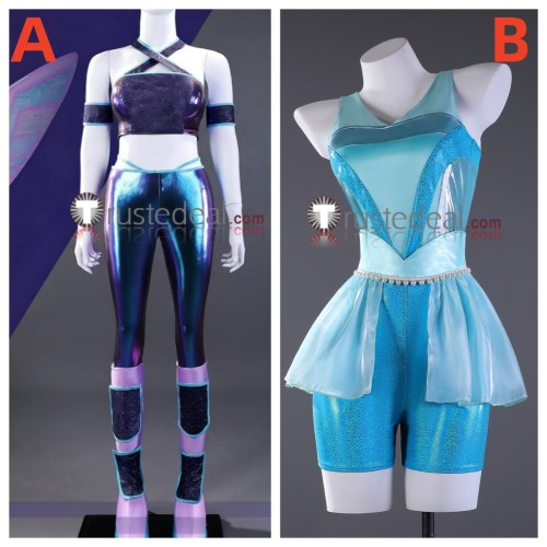 Winx Club Tecna Aisha Fairy Purple Blue Cosplay Costume