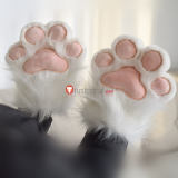 Anime Kawaii Cute Cat Neko Paw Furry Black White Gray Pink Gloves Cosplay Props